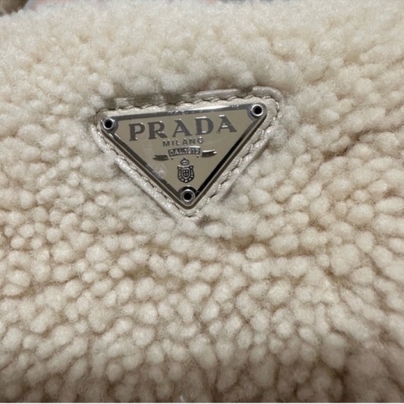Prada Shearling Mini Re-Edition 2000 Bag in Ecru (LIKE NEW) - Picture 8 of 8